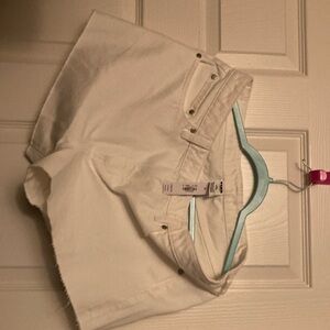 Women's White Denim Shorts nwt VS Pink 12